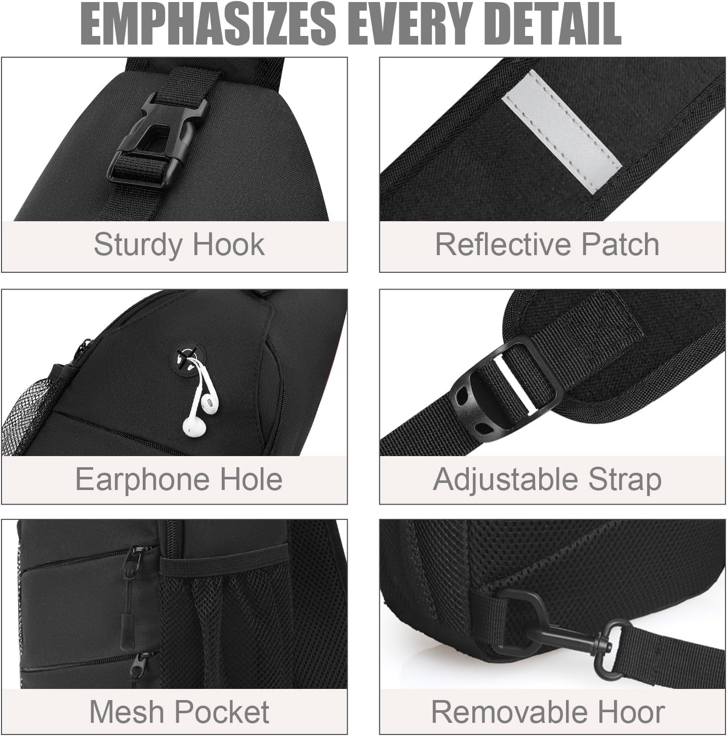 Lightweight sling bag for men and women