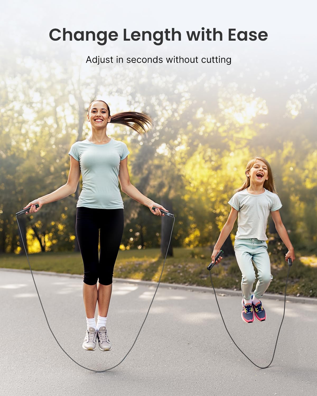 Adjustable smart jump rope for gym and daily training sessions
