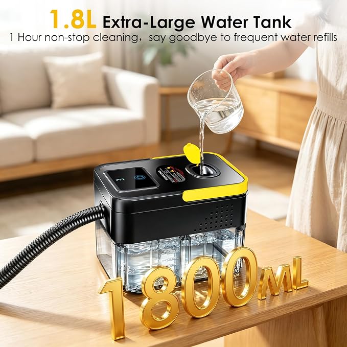 Portable steam cleaner with three adjustable steam settings
