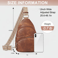 Sling bag with adjustable guitar-style strap for women
