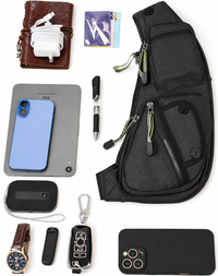 Adjustable crossbody strap on sling bag for hands-free carrying