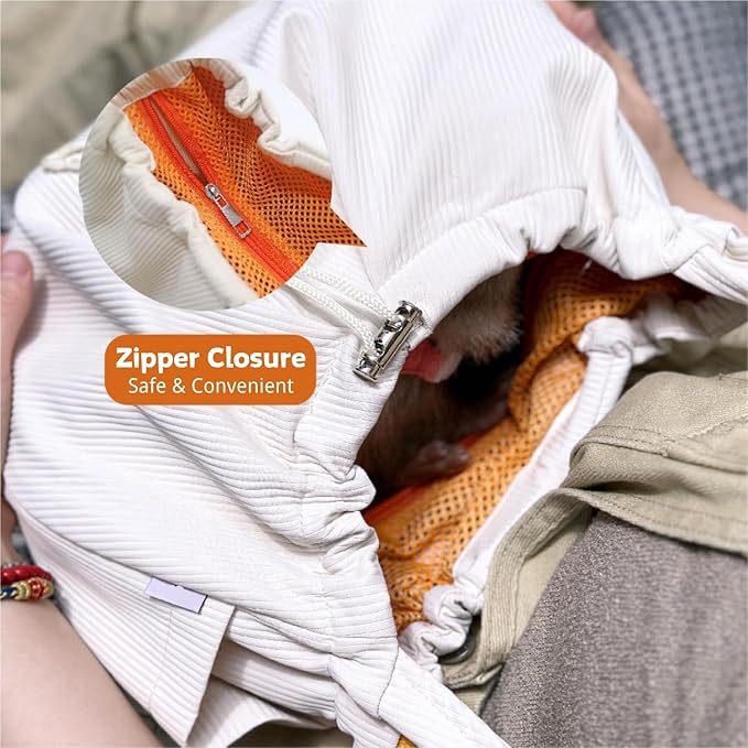 Adjustable Strapped Ferret Sling Carrier for Comfortable Travel with Small Pets