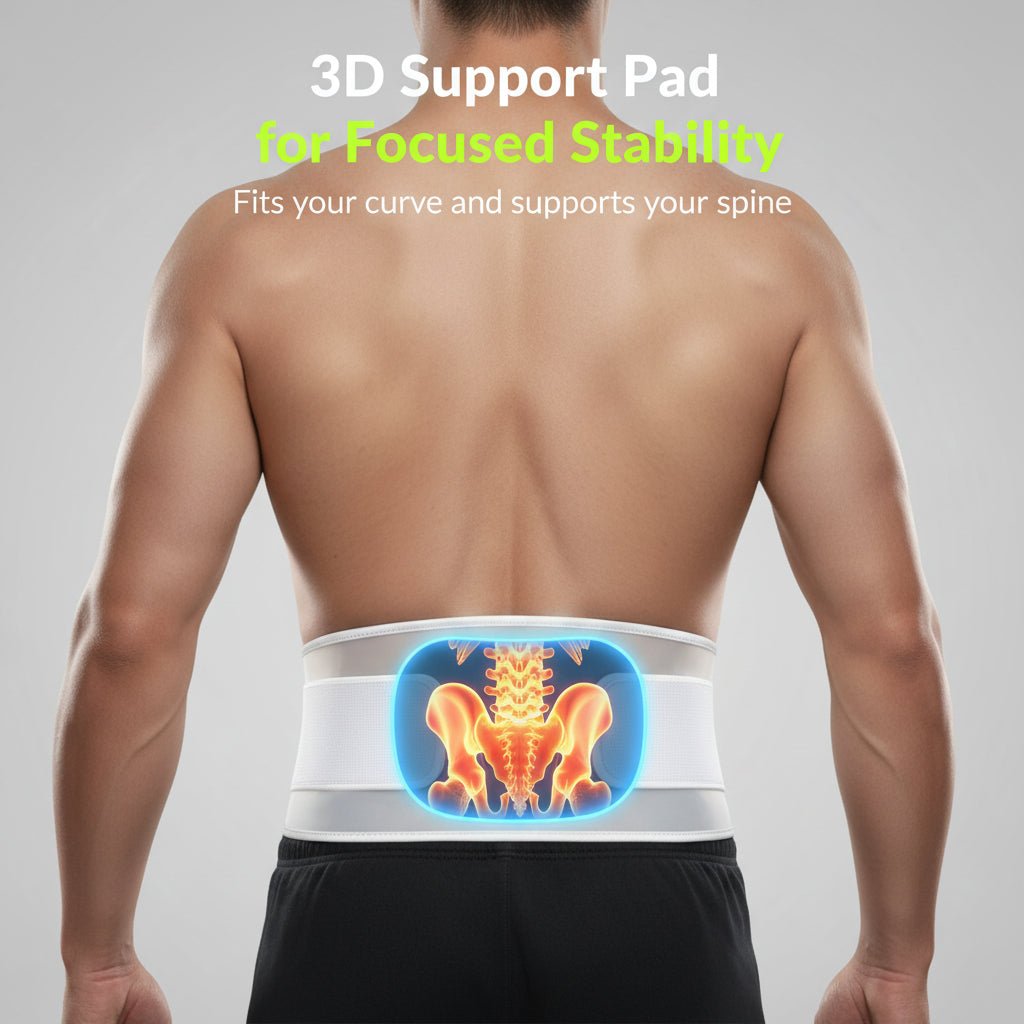 Adjustable waist belt with 8 flexible stays for added structure