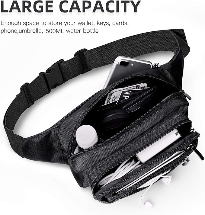 Adjustable waist pack for travel outdoor adventures and casual daily use