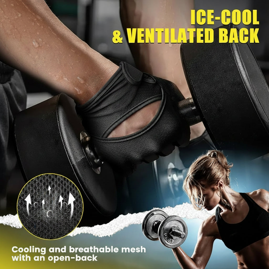Fitness gloves with adjustable wrist strap for secure fit