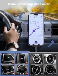 Air vent car phone mount for fast wireless charging