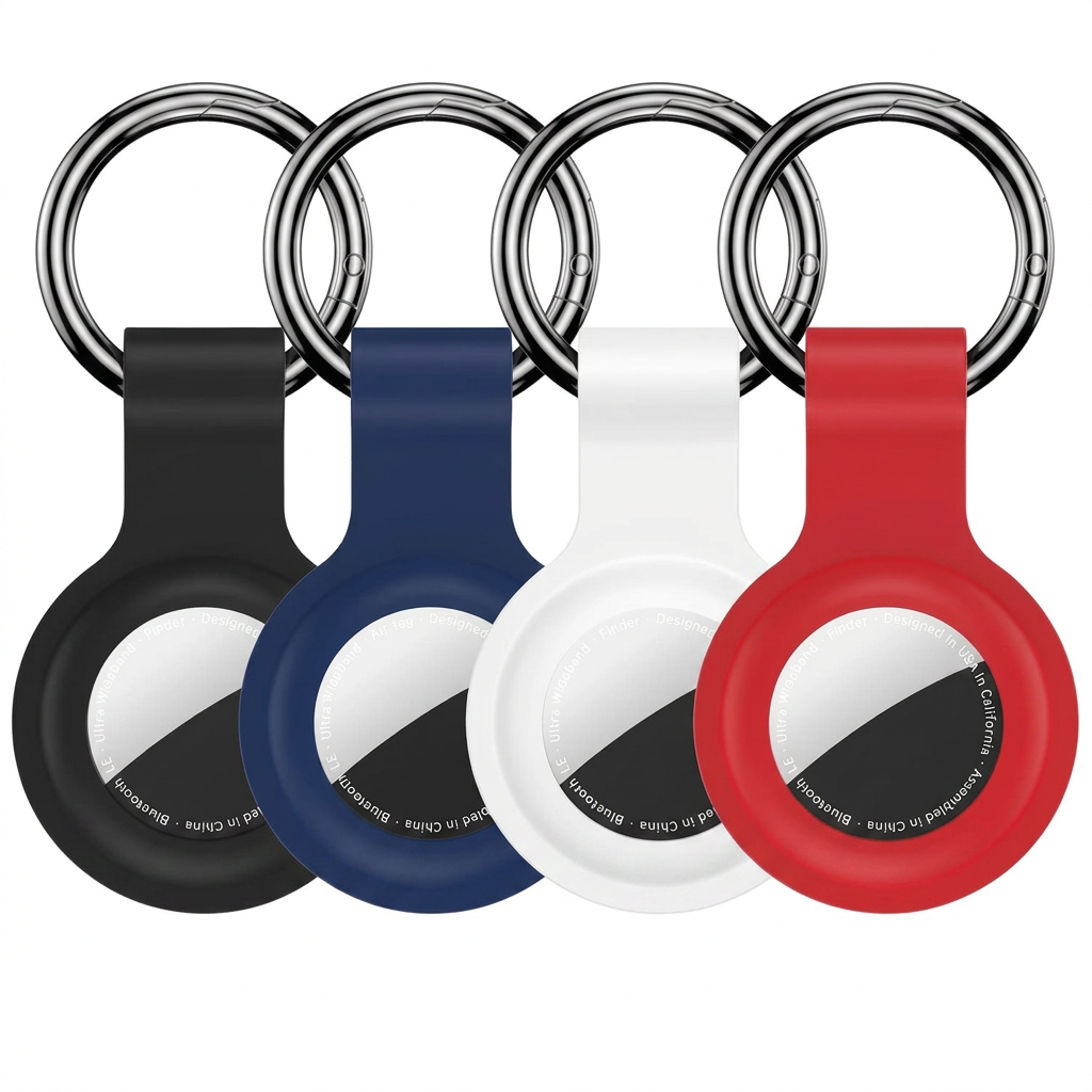 AirTag holder case keychain 4 pack for Apple AirTag protective cover for keys bags and luggage