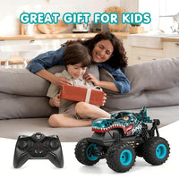 All-terrain RC car with large monster truck wheels