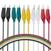 Alligator clip wires in 5 colors for easy identification