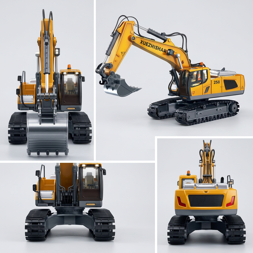 Alloy remote control excavator with 11 channels