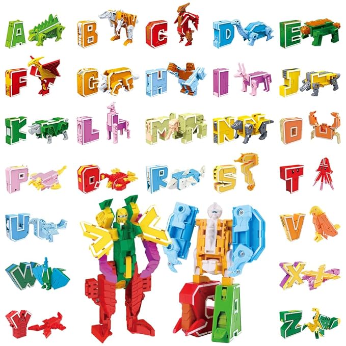 Alphabet animal transforming toys for kids ABC learning play
