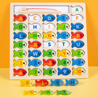 Alphabet fish catching game toy for kids educational play