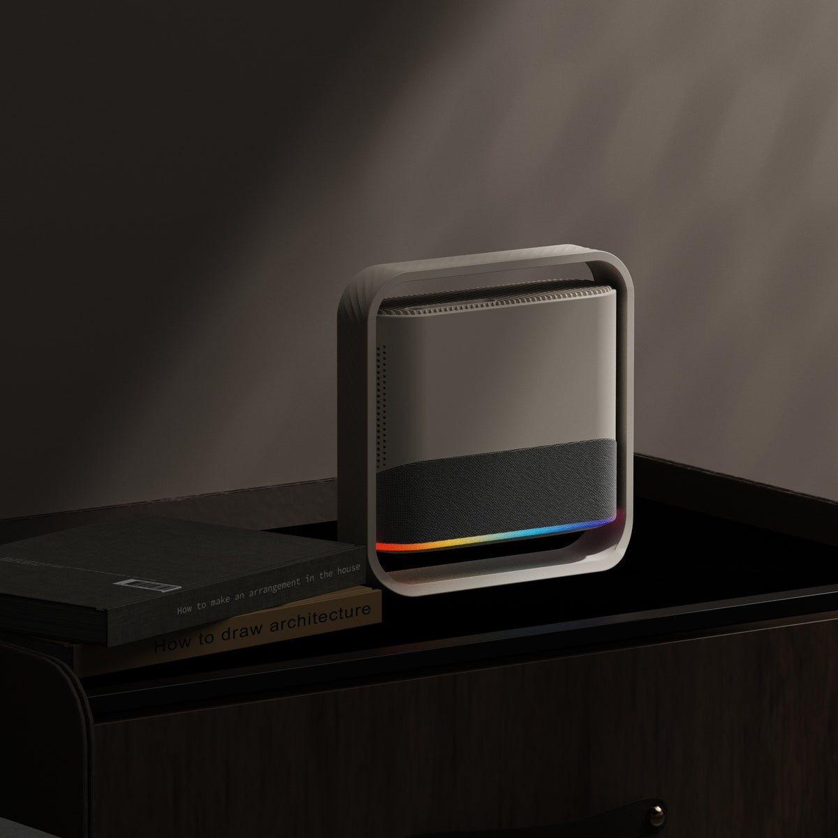 Home projector with integrated ambient lighting feature