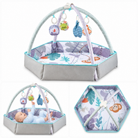 Animal themed baby activity mat with soft play arches