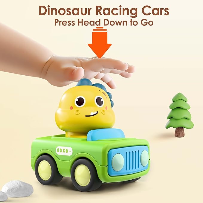 Animal dino car toy for 1 year old baby safe and colorful