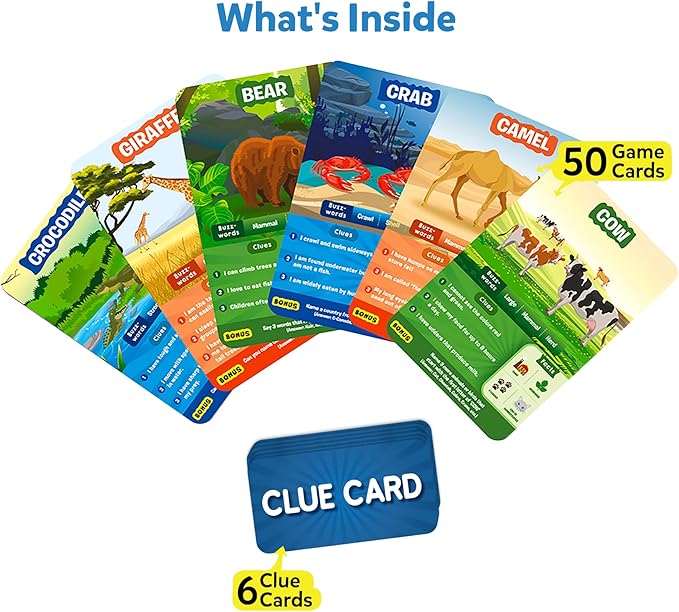 Animal trivia card game for kids and adults learning fun
