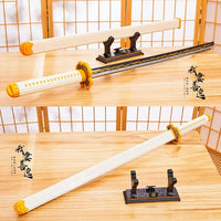 Anime-style collectible block set with stand and scabbard for display decoration