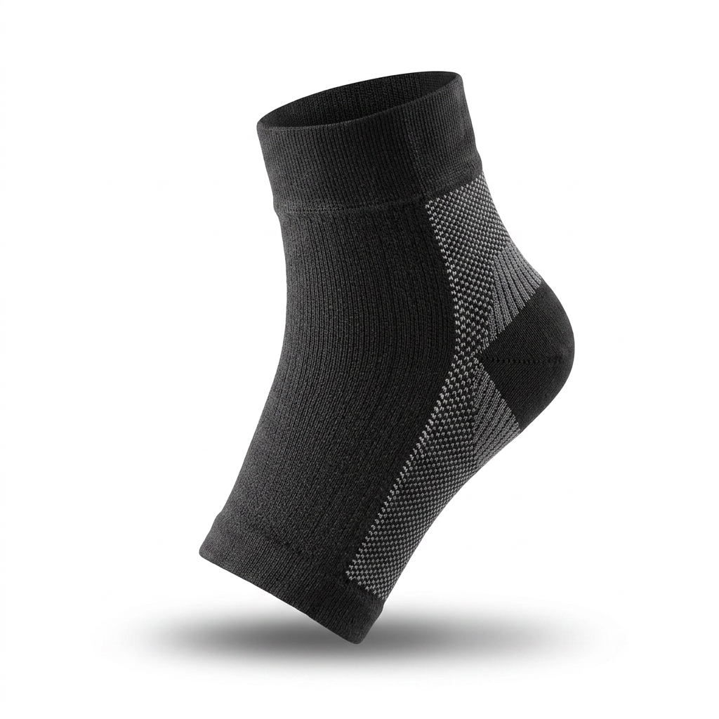 Front view of ankle brace compression socks for men and women, providing 20-30mmHg support for plantar fasciitis, Achilles tendonitis, and sprained ankle