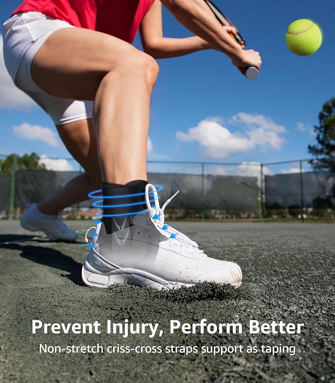 Ankle brace for sprain injury recovery and swelling reduction during activities