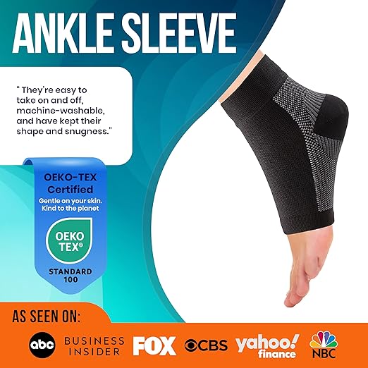 Pair of 20-30mmHg compression socks for men and women, reducing foot swelling, fatigue, and pain