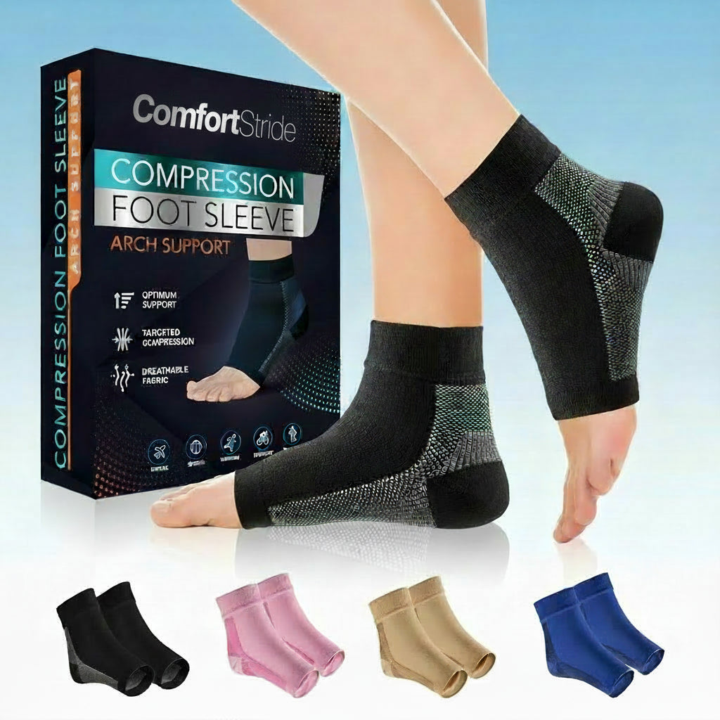 Black ankle support socks with open toe design for walking and daily comfort