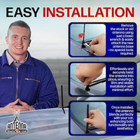 AntennaMastsRus Short Rubber Antenna Packaging for Chevrolet Silverado 1500 with User Manual and Warranty Card