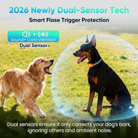 Anti-bark rechargeable dog collar for large, medium, and small dogs, waterproof design for outdoor use