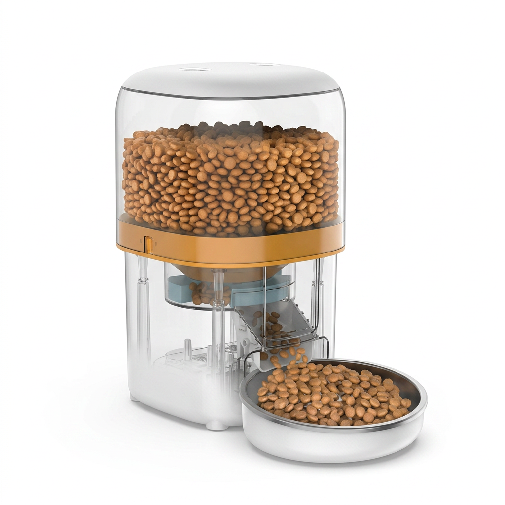 anti jam cat food dispenser for dry food feeding