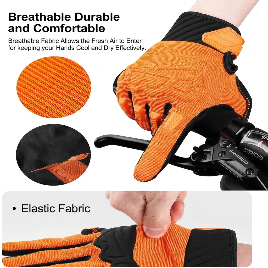 Anti slip dirt bike riding gloves for better handlebar grip and control
