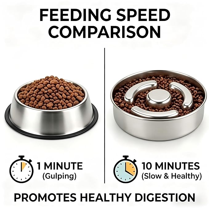 stainless steel dog feeder with anti-slip base