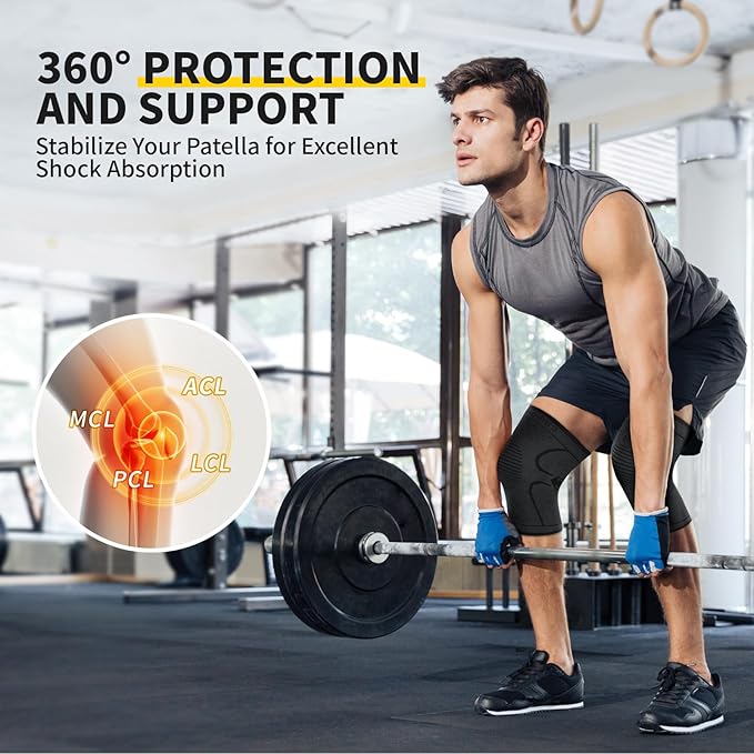 Anti slip knee support sleeves for daily use exercise and active lifestyle comfort