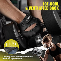 Anti slip workout gloves with shock absorption padding for gym equipment