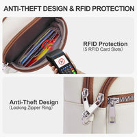 Top view of anti-theft crossbody bag showing compartments