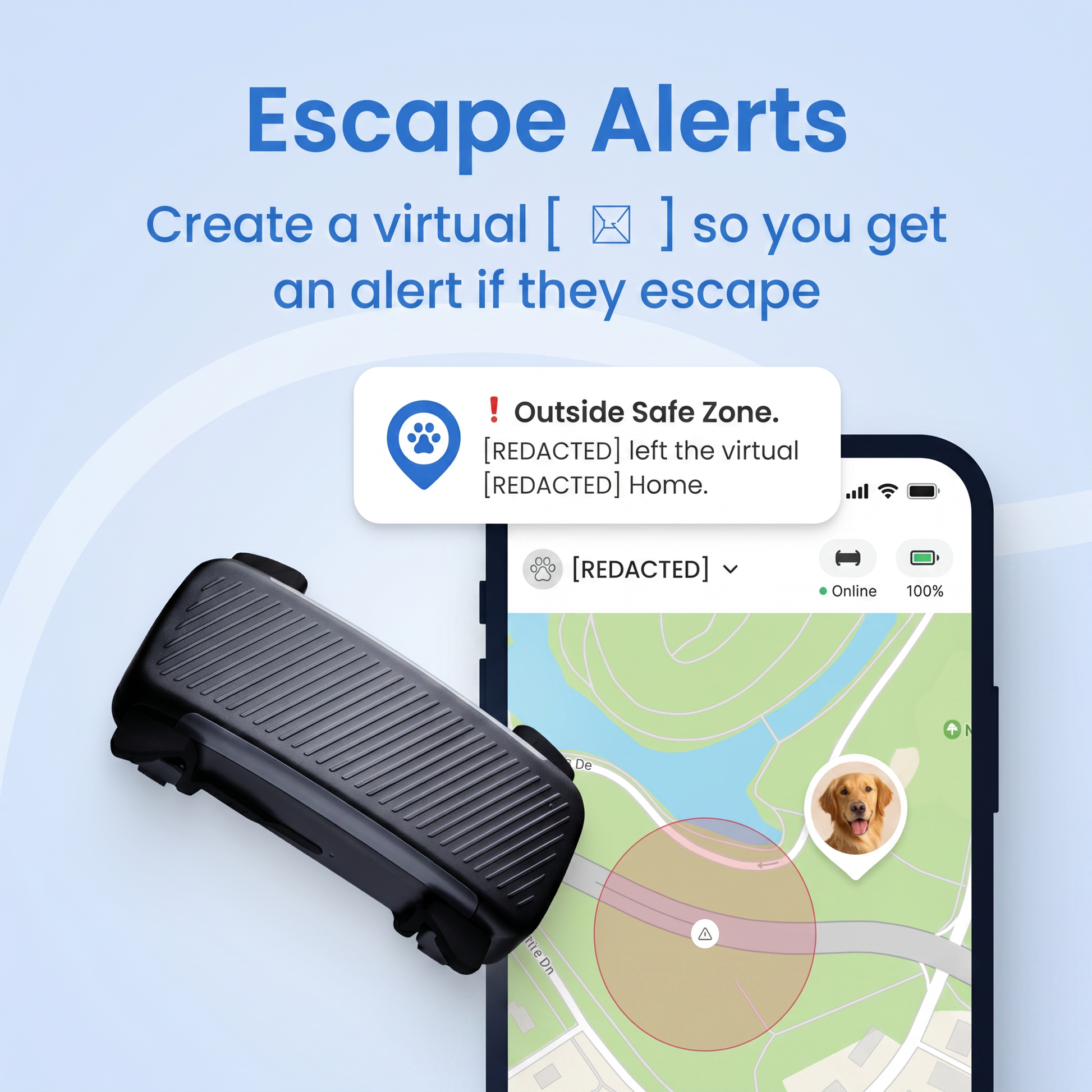 App-Based Pet Collar Location Tag for Dogs with Daily Activity View