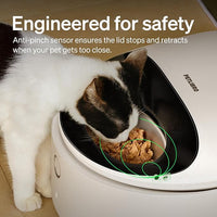 App-connected pet feeding device for indoor use