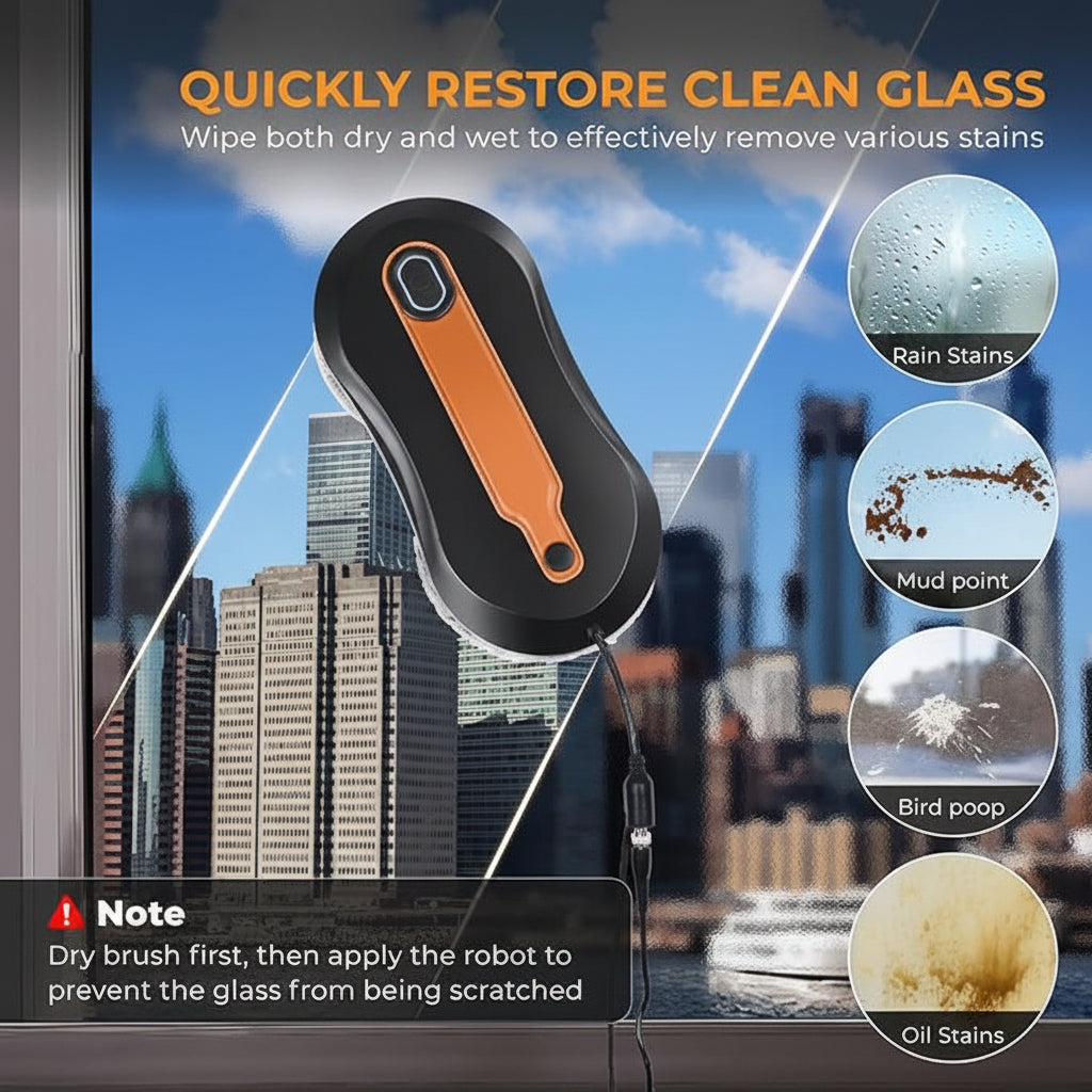 App controlled automatic glass cleaning robot