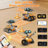 App control robot building set for creative STEM play