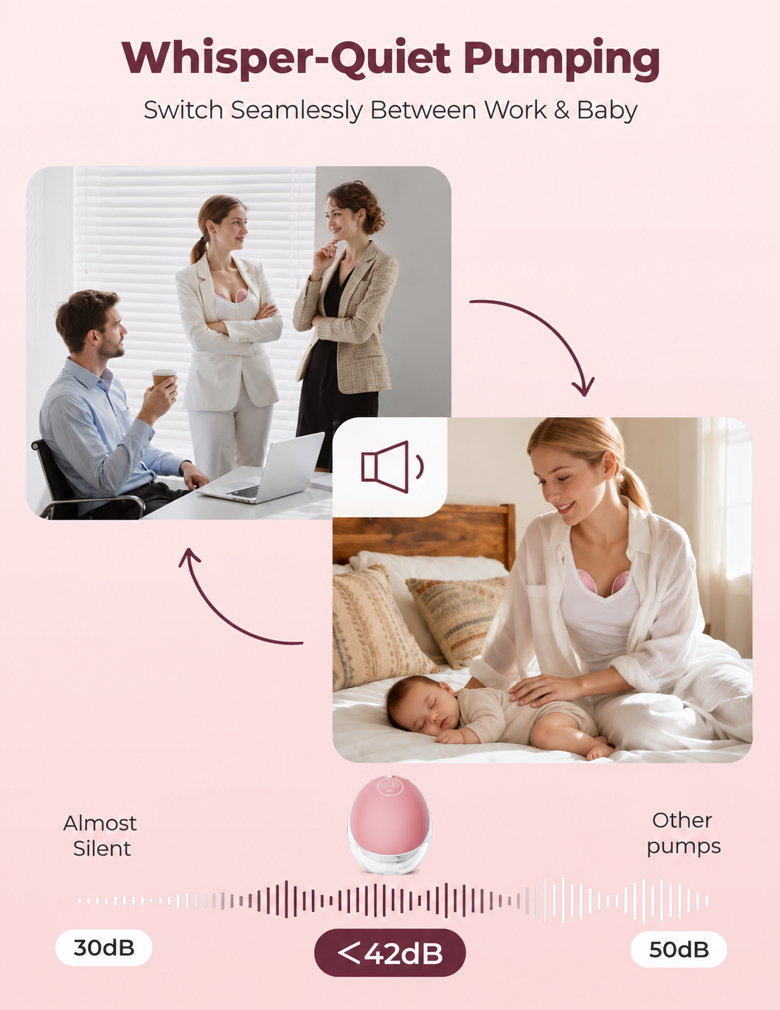 Breastfeeding pump with mobile app controls for adjusting compatible pumping settings