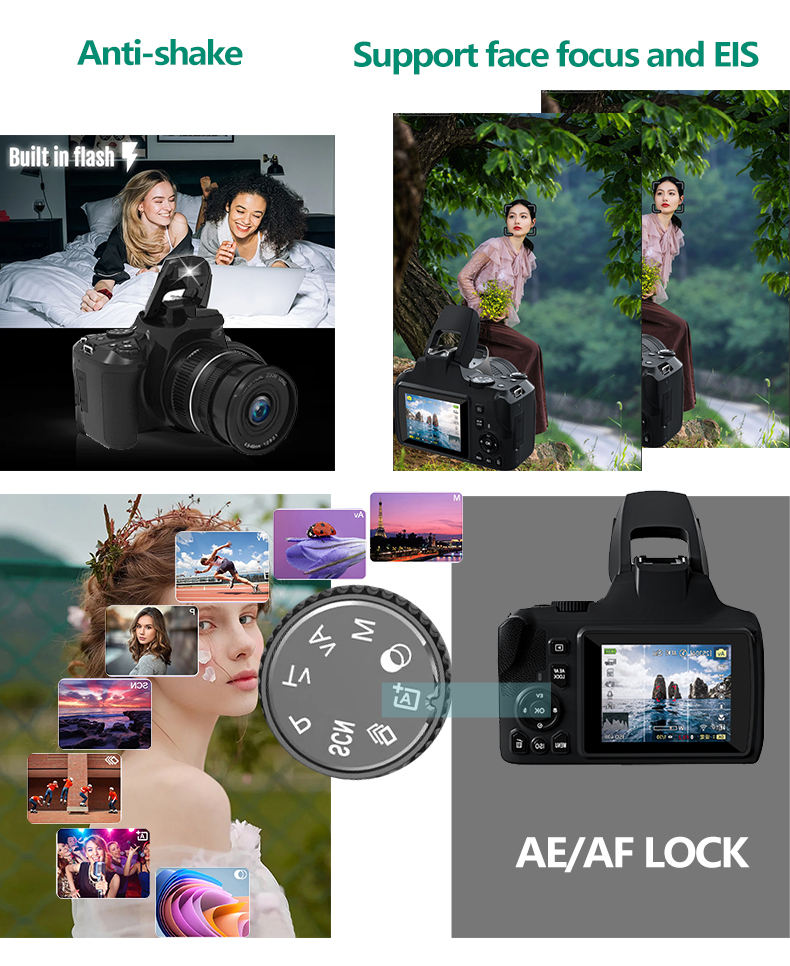 APS-C style digital camera with simple controls for beginner photography users