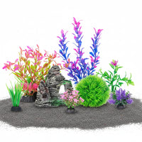 Aquarium Artificial Plants and Rock Cave Fish Tank Decor