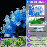Aquarium Plant Decor Set for Fish Tanks and Aquariums