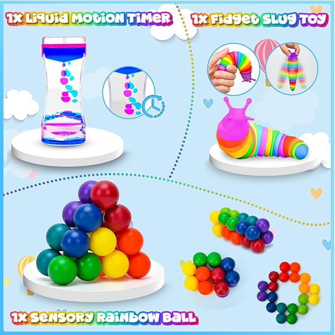 Assorted fidget toy set with multiple activity designs
