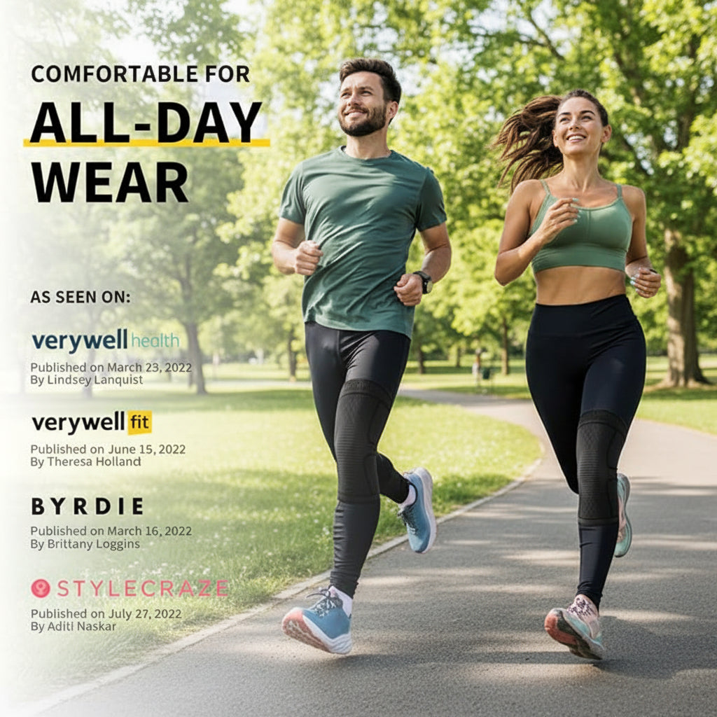 Athletic knee compression sleeves for sports running basketball and workout recovery