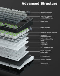 AULA 75 percent mechanical keyboard angled view with RGB lighting