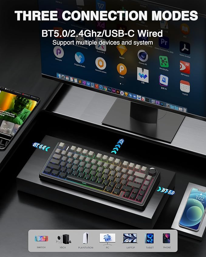 Smart Laptop Workspace Bundle – 8-in-1 Laptop Stand, Wireless Keyboard, Vertical Mouse & 3-in-1 Charging Station