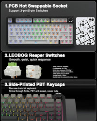 AULA mechanical keyboard PBT keycaps close up