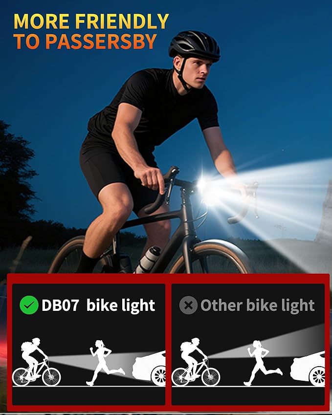 Bike light with automatic light sensor for adjusting brightness in dark conditions