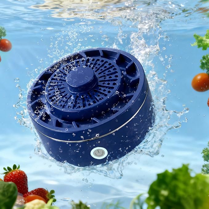 Automatic blue produce washing device for fruits and vegetables