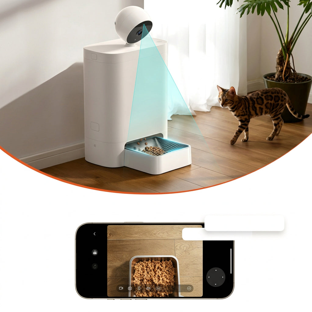 Automatic cat and dog feeder for convenient daily feeding