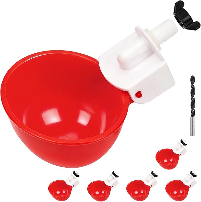 Automatic Chicken Waterer Cups 6 Pack Poultry Water Feeder System